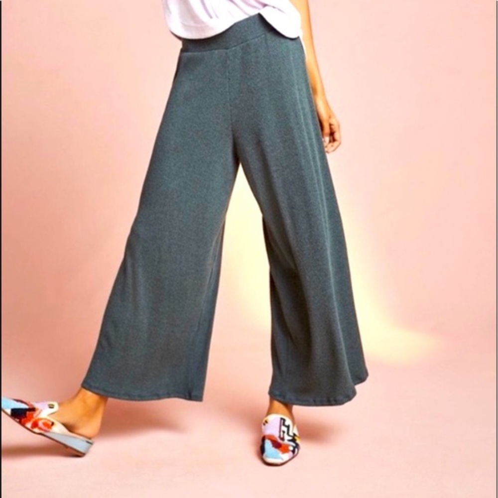 Anthropologie Saturday Sunday Green Wide Leg Pants